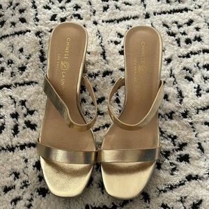 Chinese Laundry gold heels
